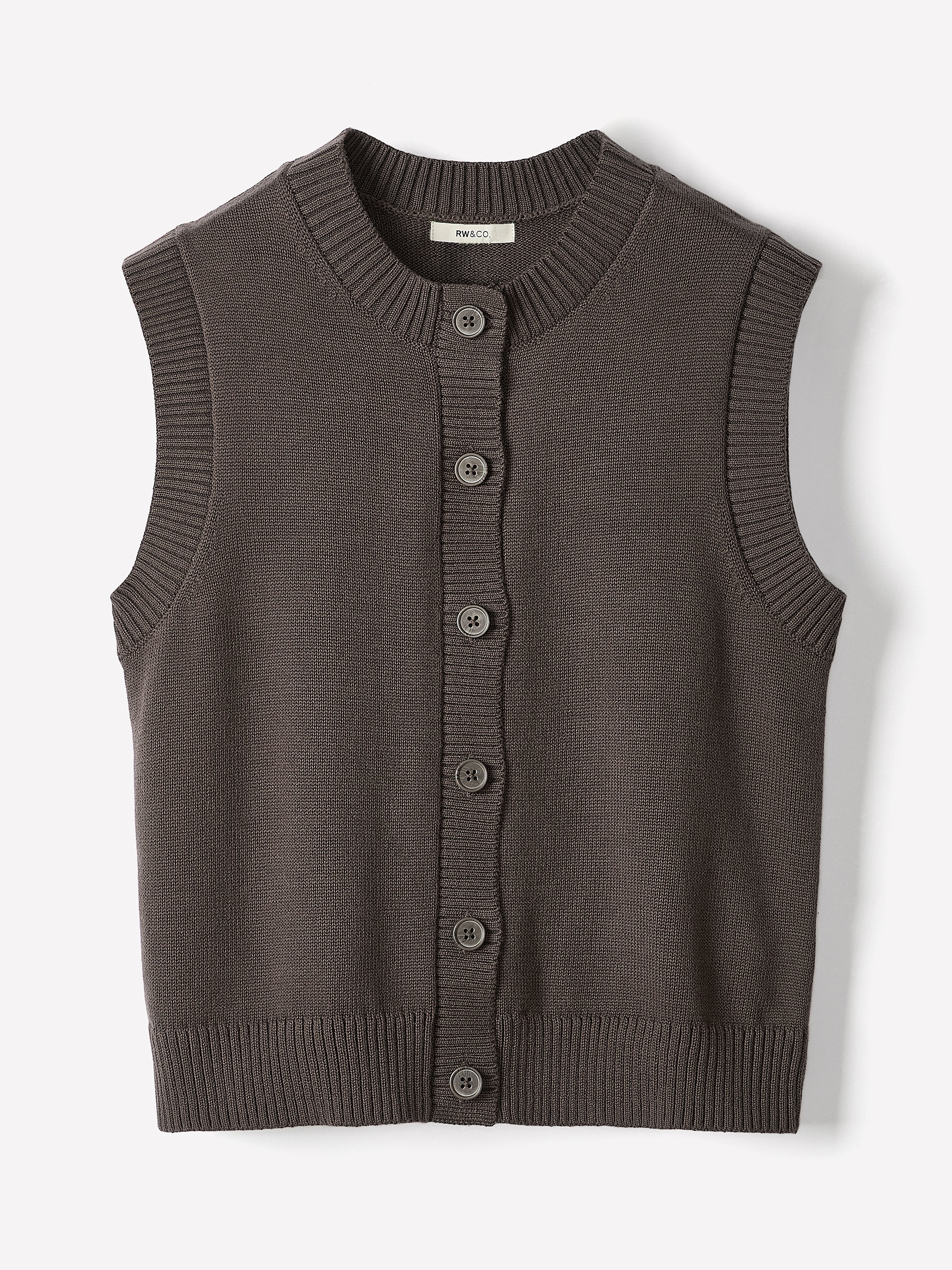 Women's Sleeveless Crew-Neck Sweater Vest Classic Fit – RW&CO