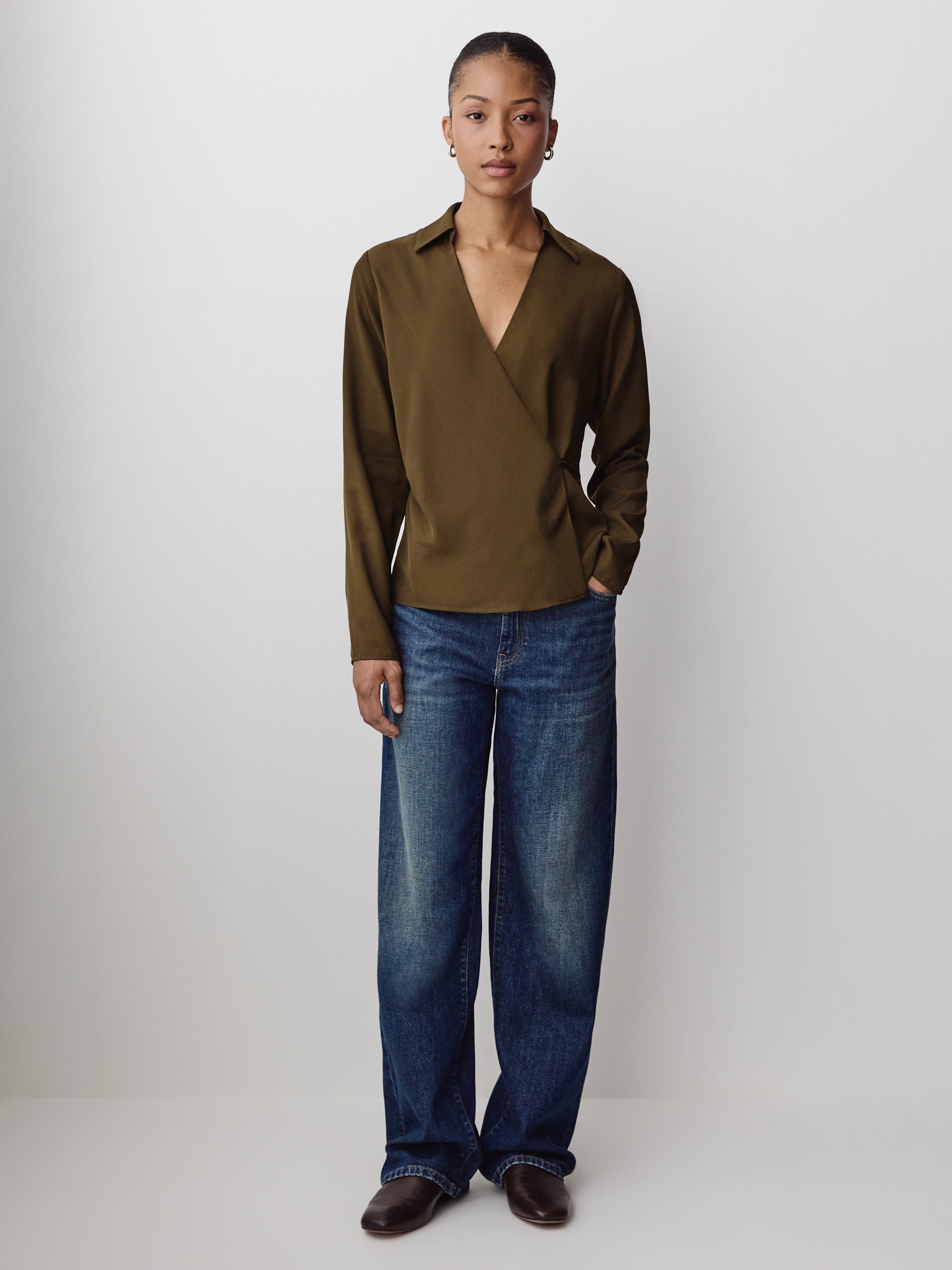 Woven Long Sleeve Blouse 100% Viscose