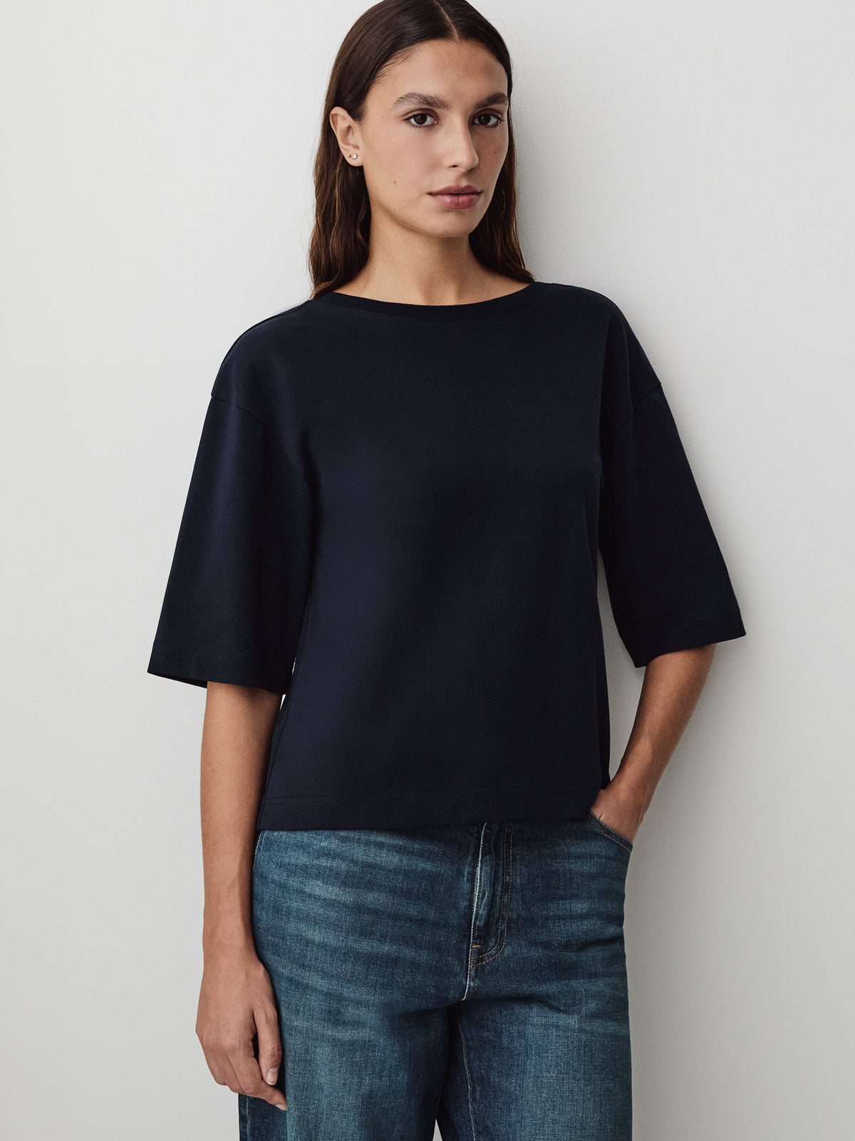 Regular Fit Cotton Scoop Neck Tee