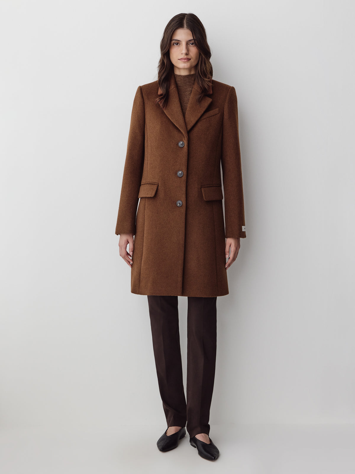 Classic Wool-Blend Three-Button Coat