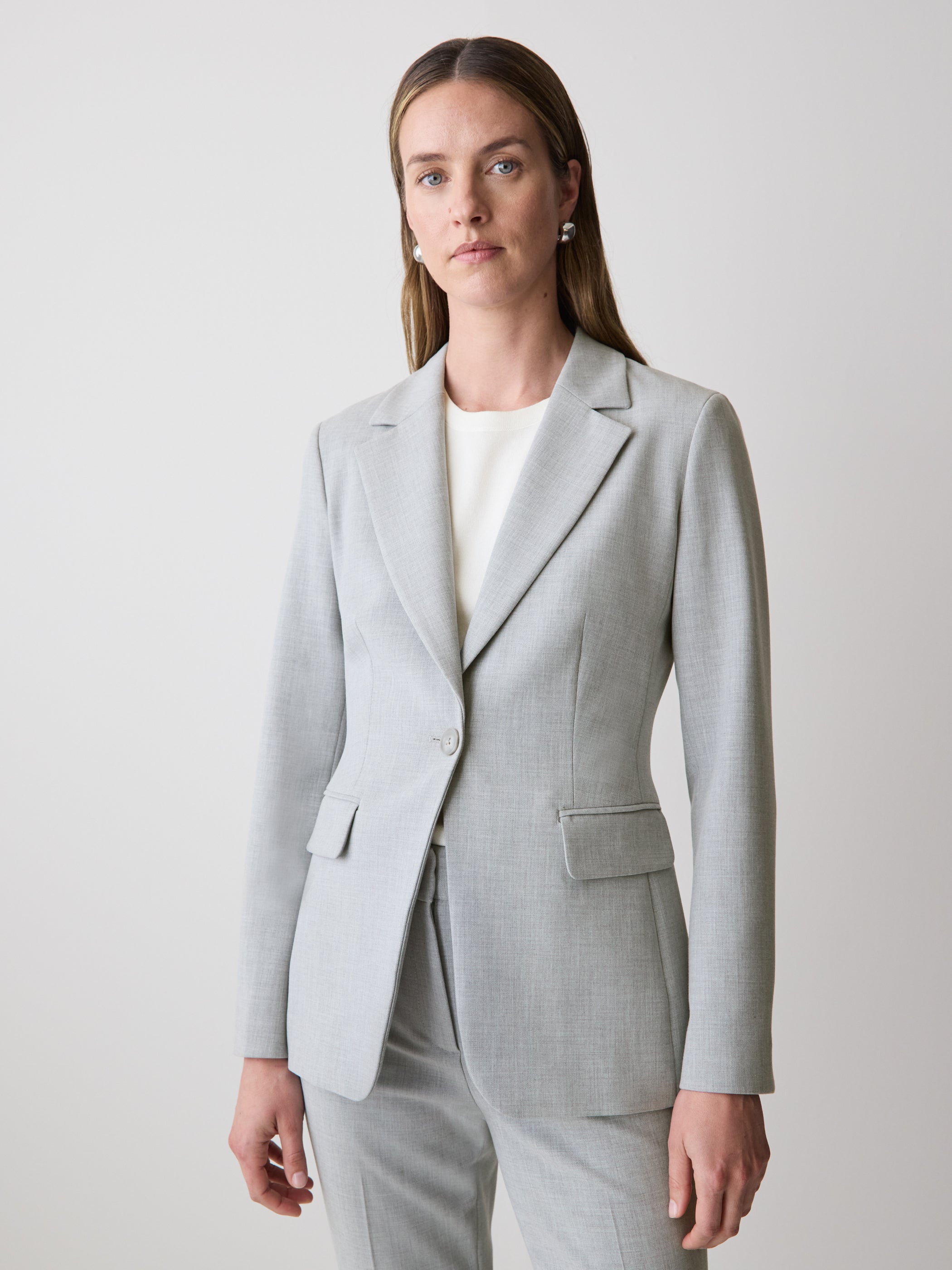 One-Button Fitted Blazer