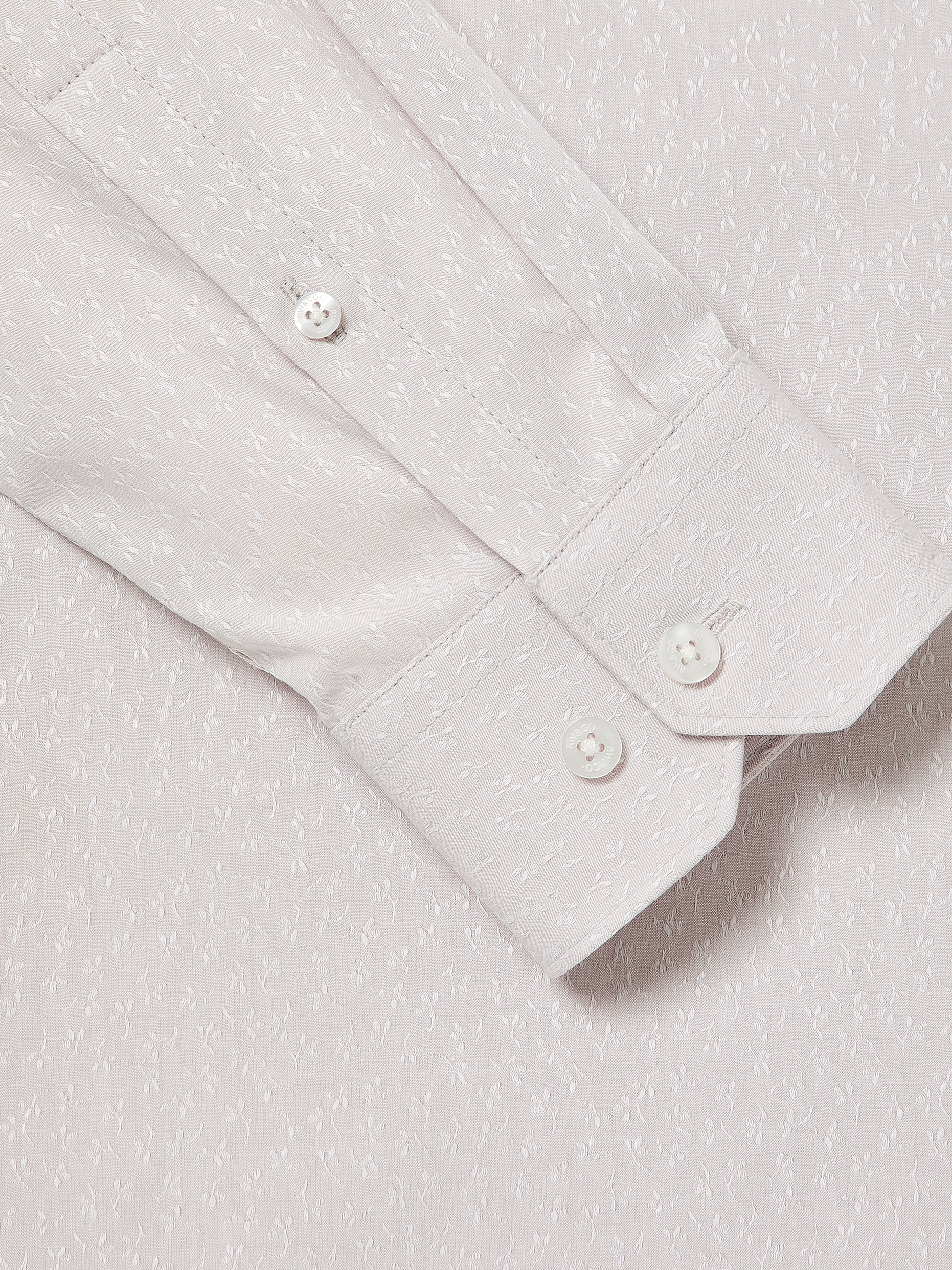Slim-Fit Dress Shirt with Floral Pattern