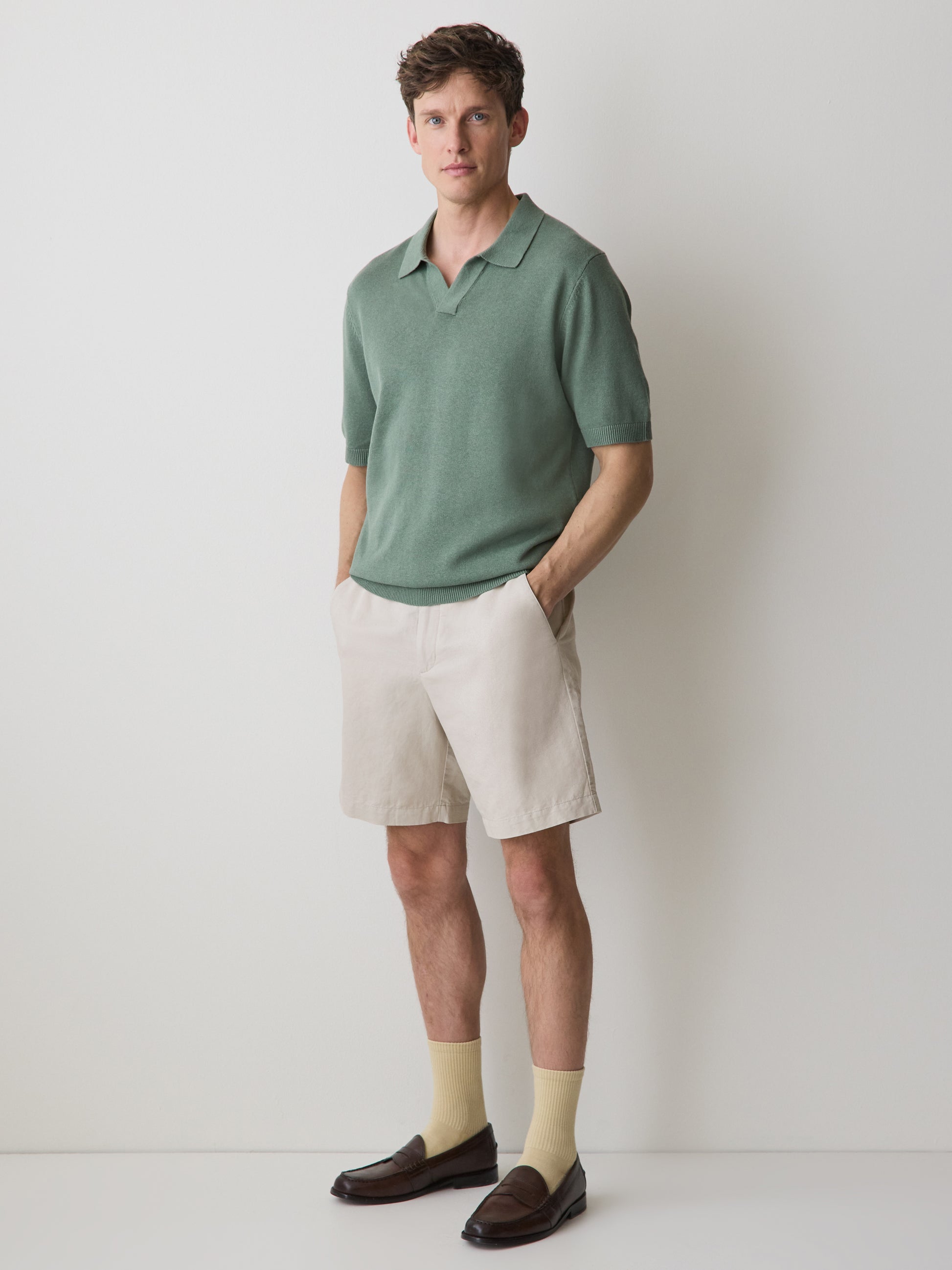 Linen-Blend Shorts