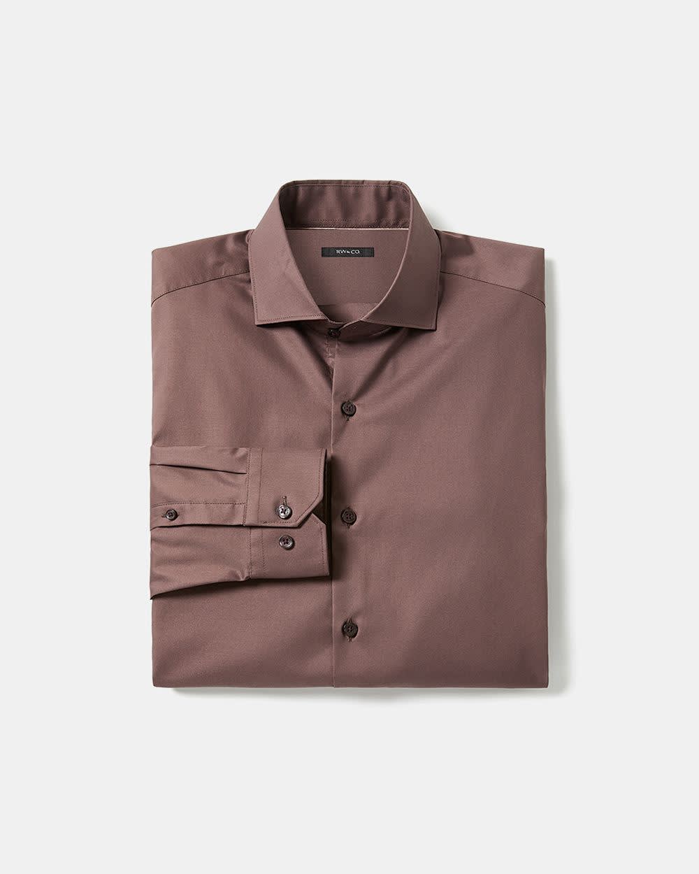 Chemise Habillée à Coupe Étroite en Satin Uni