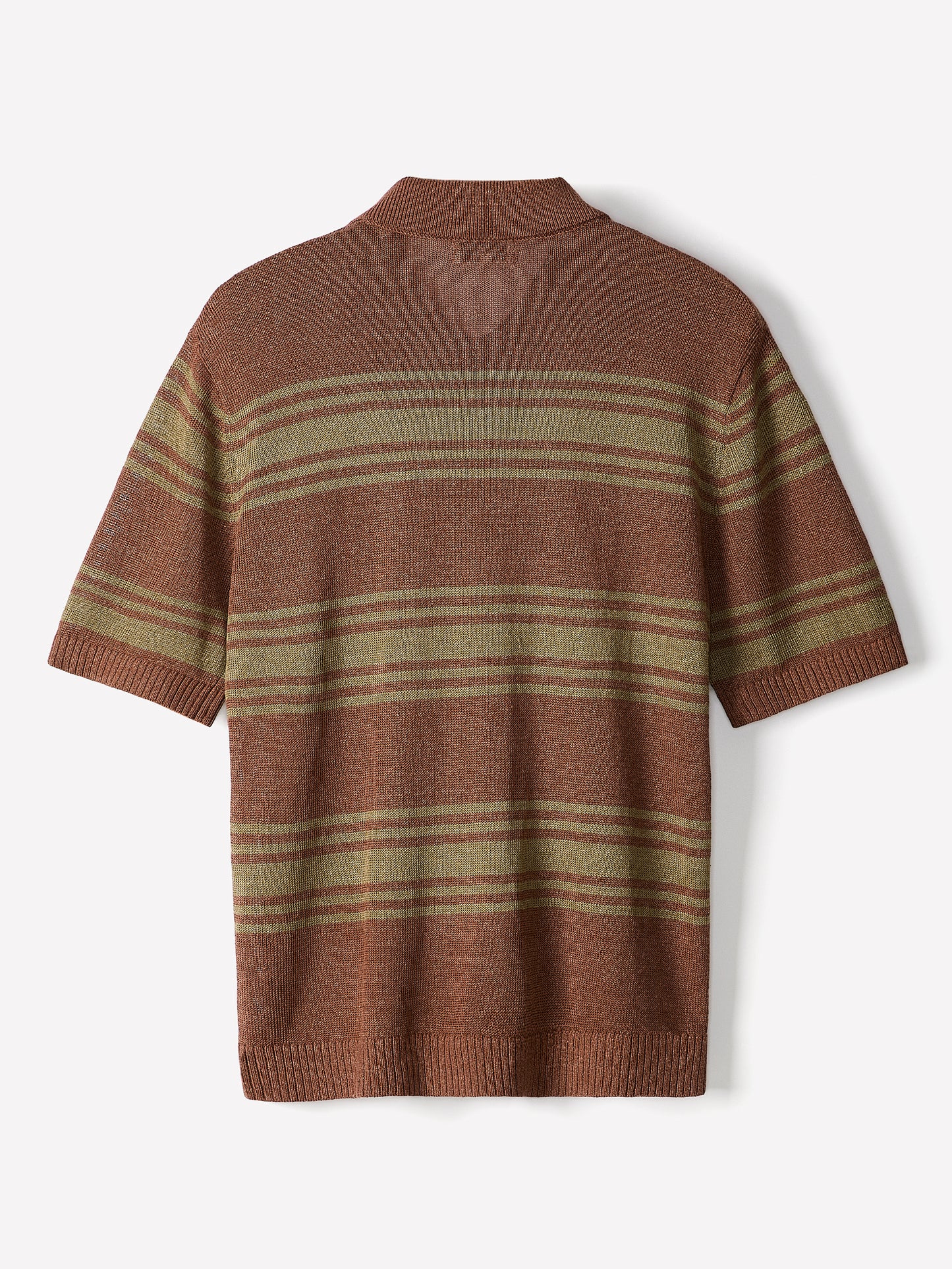 Knit Sweater Cardigan Linen Blend with Stripes
