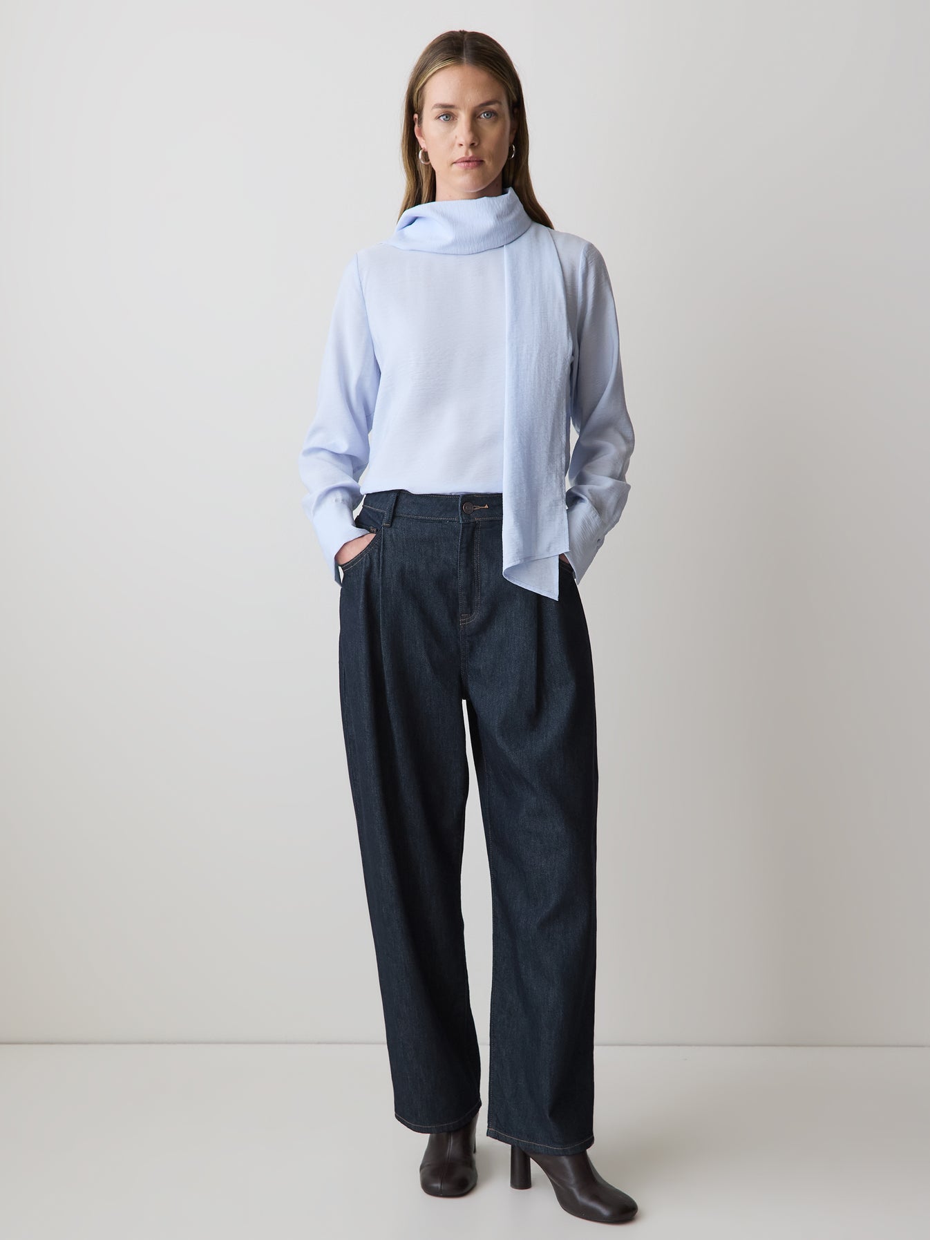 Women’s High-Rise Barrel Jeans Ankle Length Stretch Denim – RW&CO