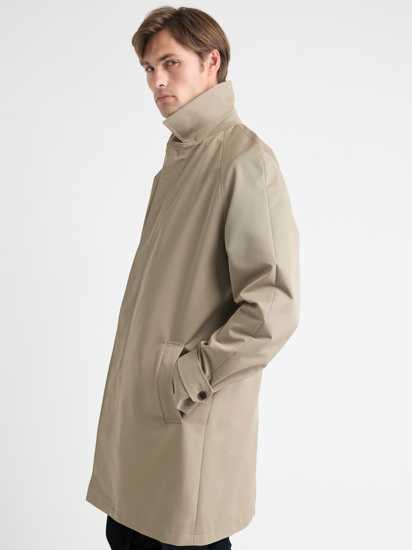 Classic Mackintosh Coat with Shirt Collar