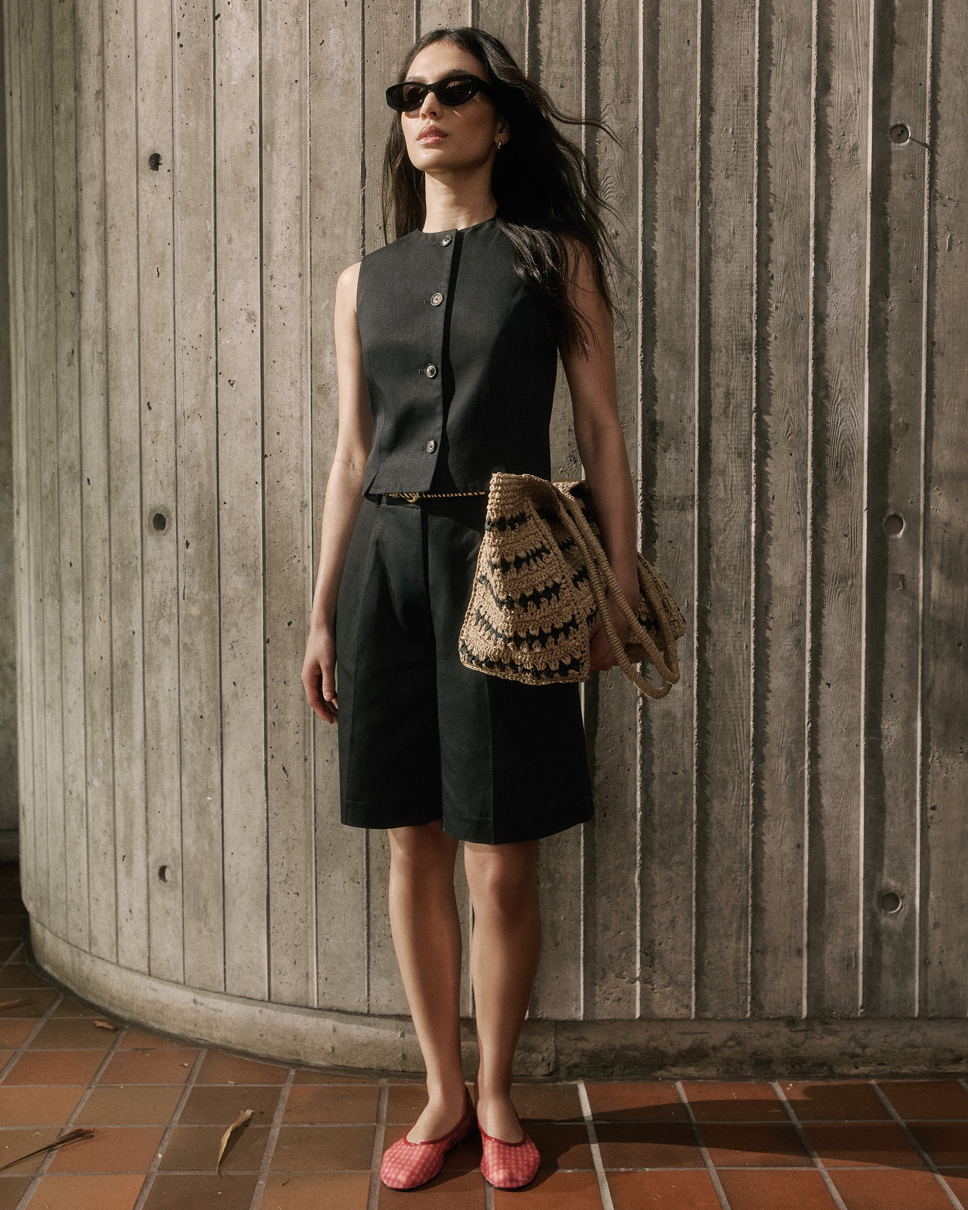 Linen-Blend High-Rise Bermuda Shorts