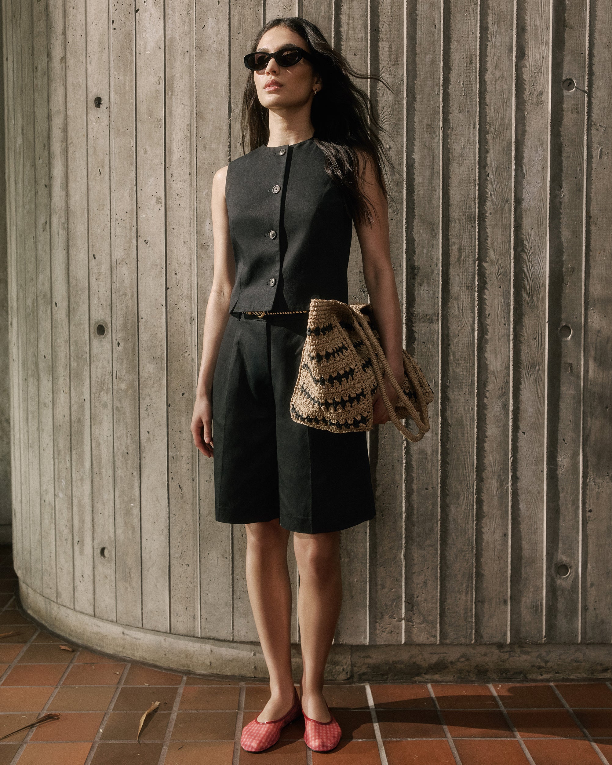 Linen-Blend High-Rise Bermuda Shorts