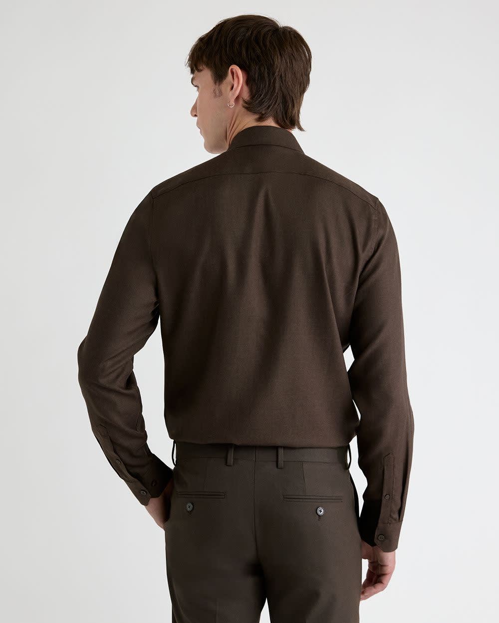 Chemise Habillée en Lyocell Chiné à Coupe Ajustée