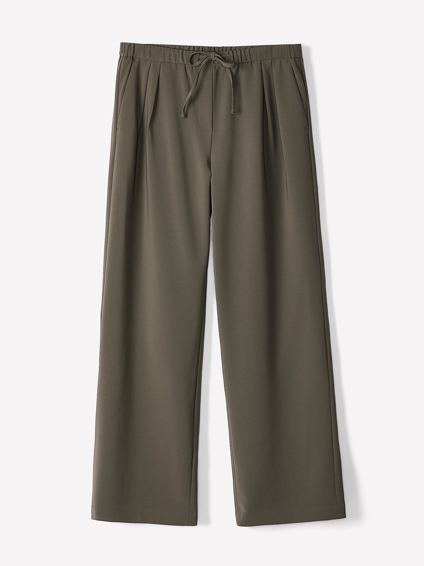 Pull-On Mid-Rise Wide-Leg Pant