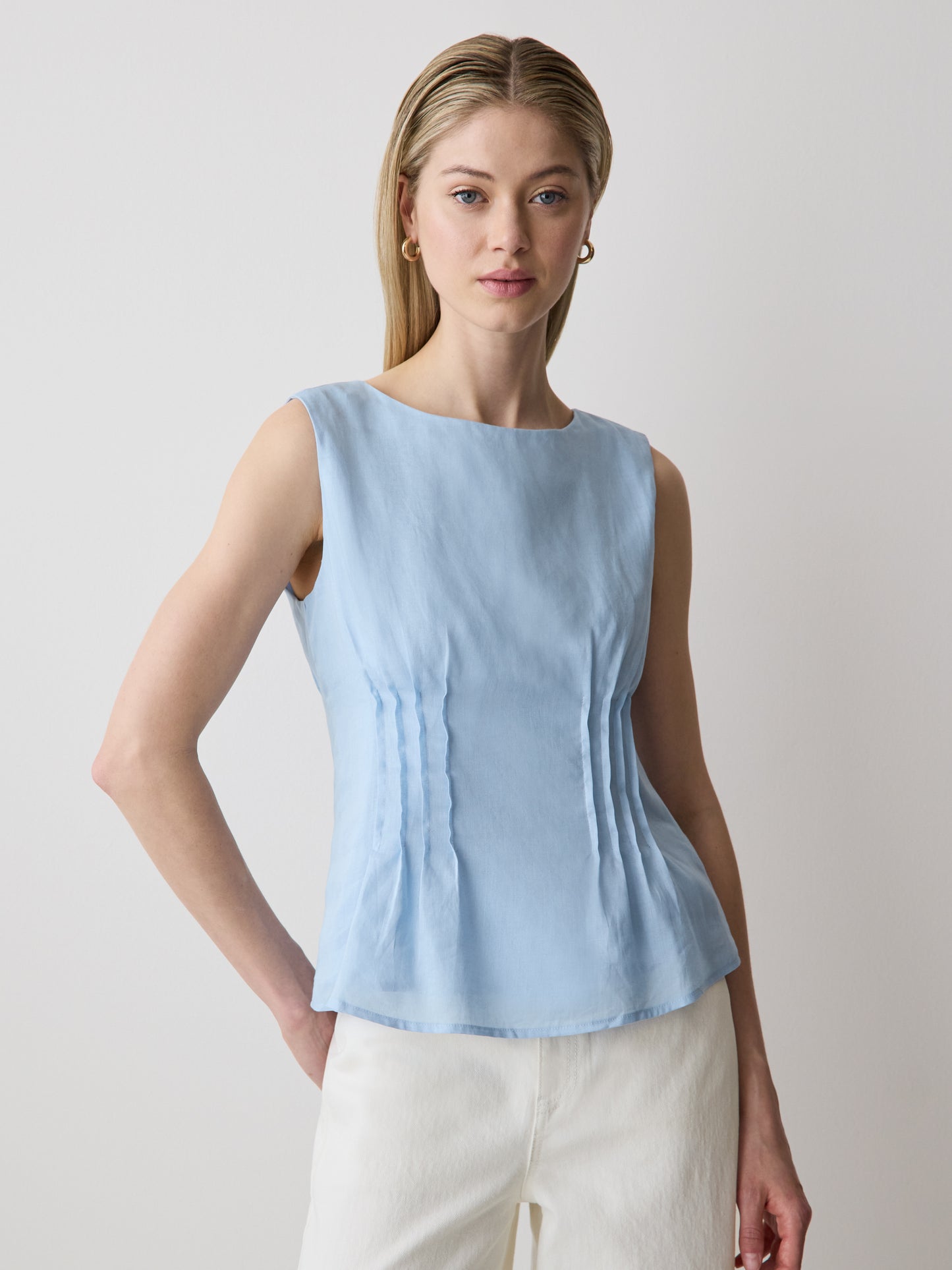 Woven Blouse Ramie Lyocell Blend