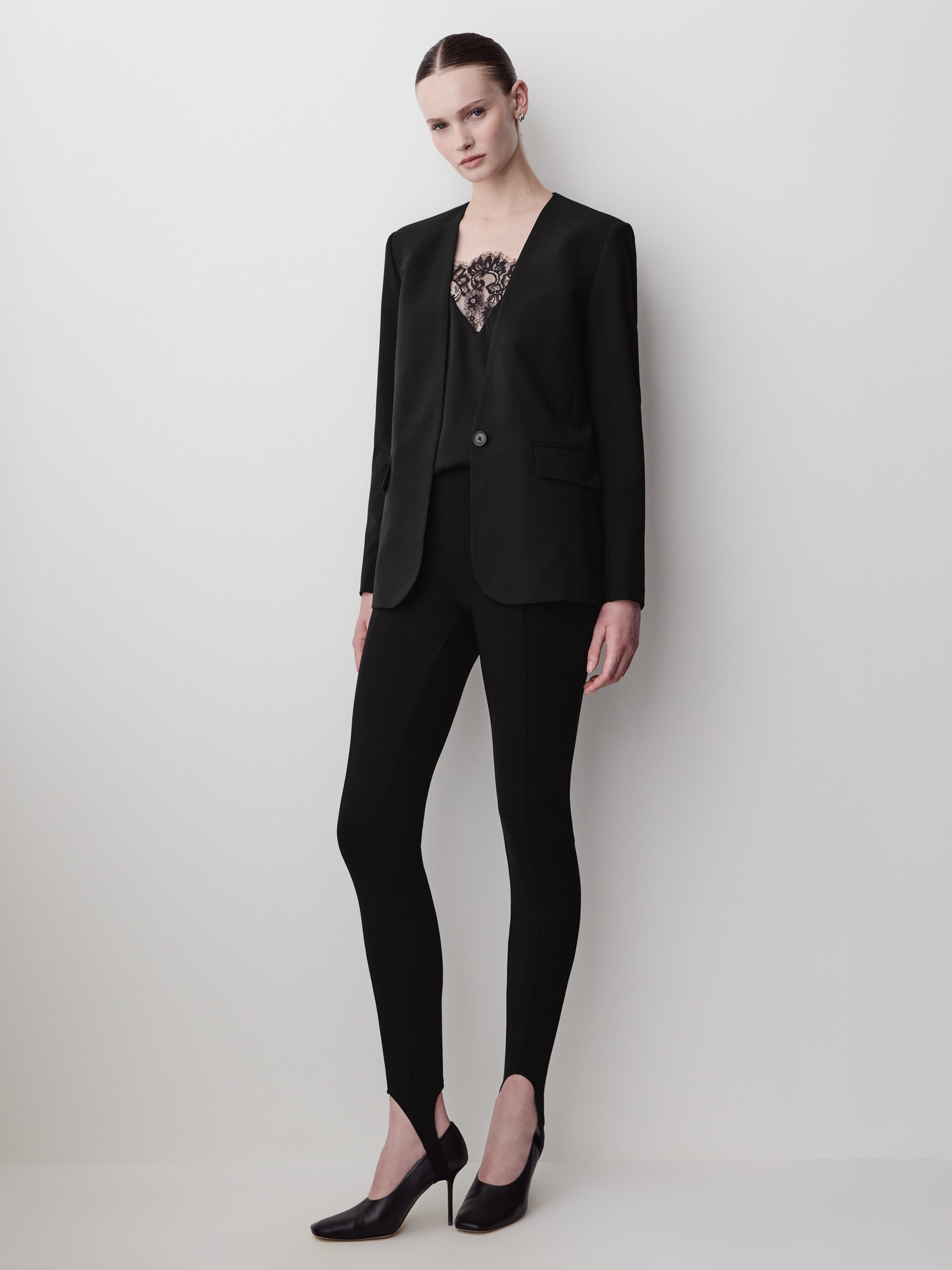 Stirrup Legging High Rise Stretch Viscose Blend