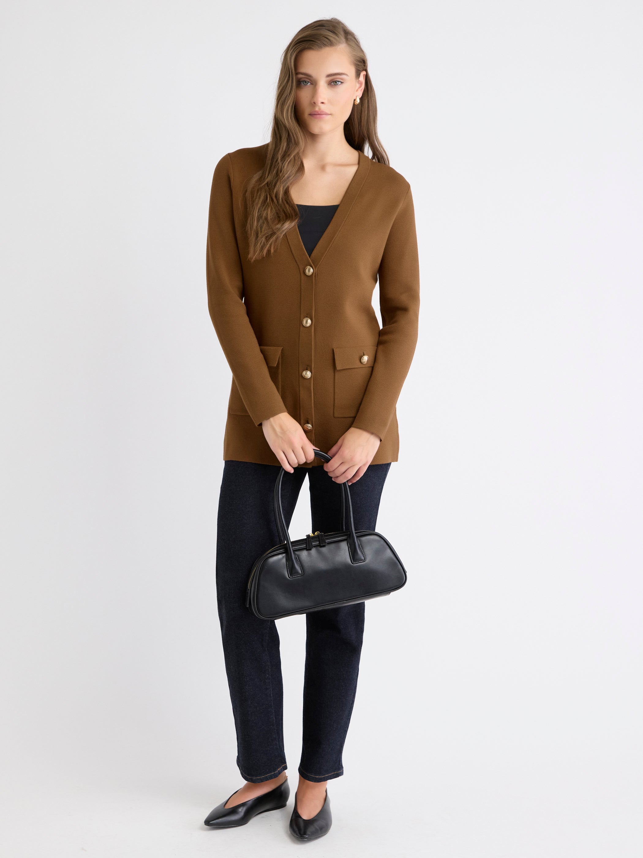 Long-Sleeve Long Cardigan