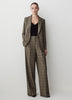 Plaid Wide-Leg High-Rise Pant