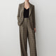 Plaid Wide-Leg High-Rise Pant
