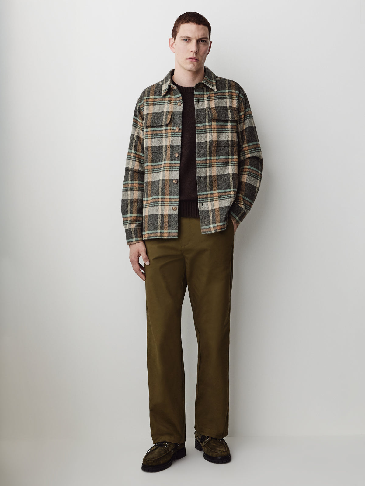 Cotton Overshirt Check Pattern