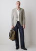 Houndstooth Linen-Blend Blazer