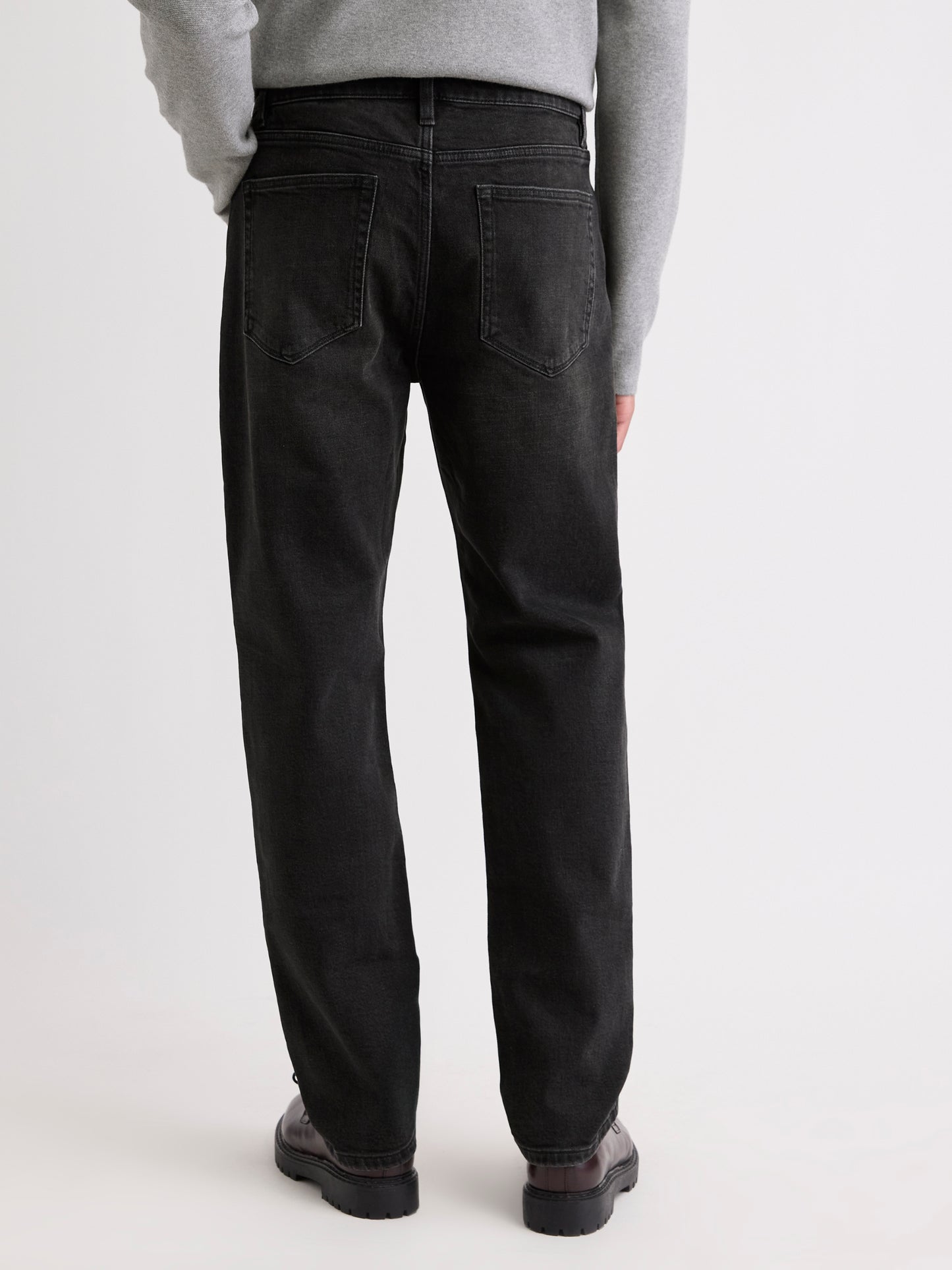 Dark Grey Straight-Leg Jeans