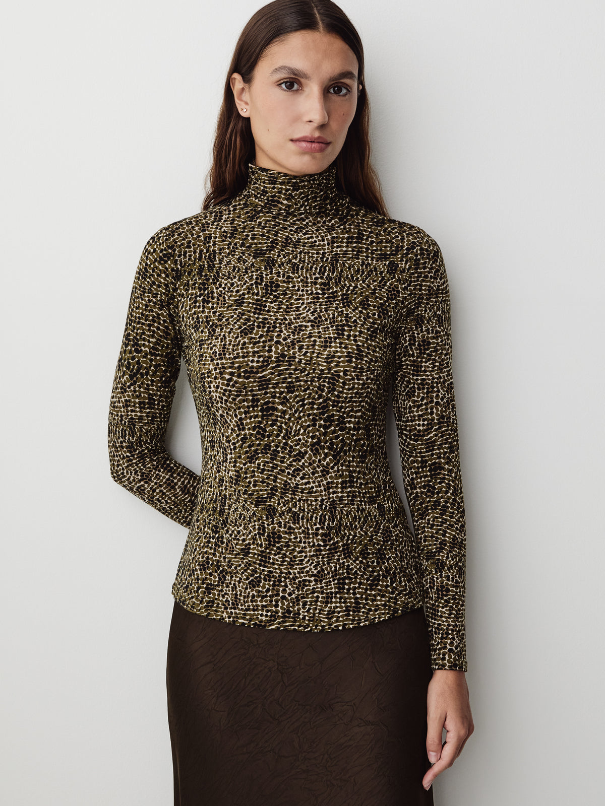 Long-Sleeve Mock-Neck Top