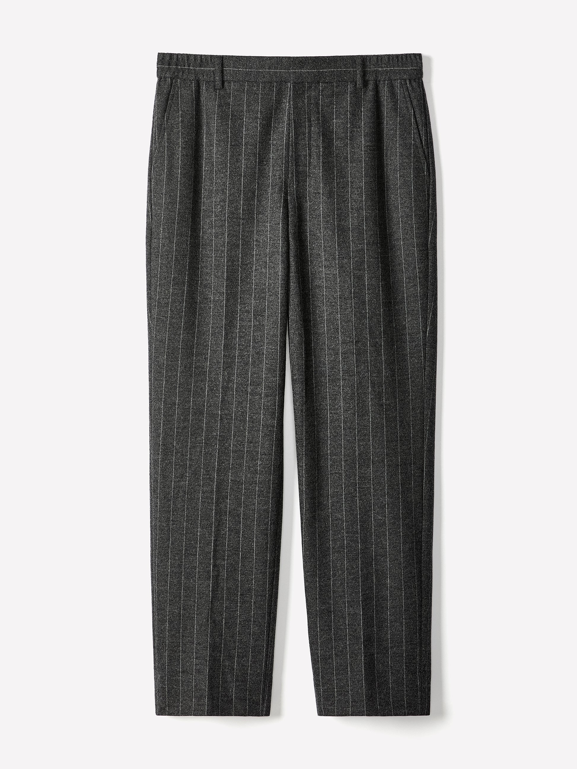Straight Knit Pinstripe Wool Blend Pant