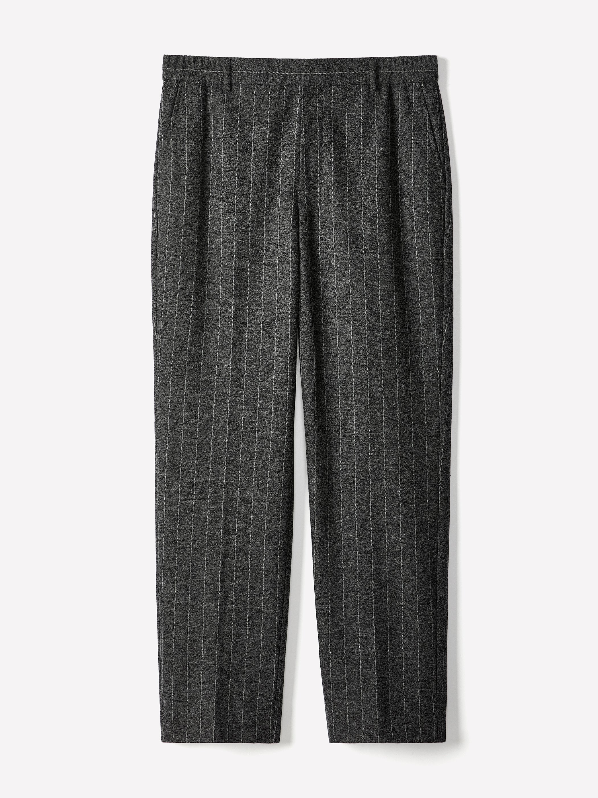 Straight Knit Pinstripe Wool Blend Pant