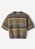 Knit Sweater with Brushed Striped Design