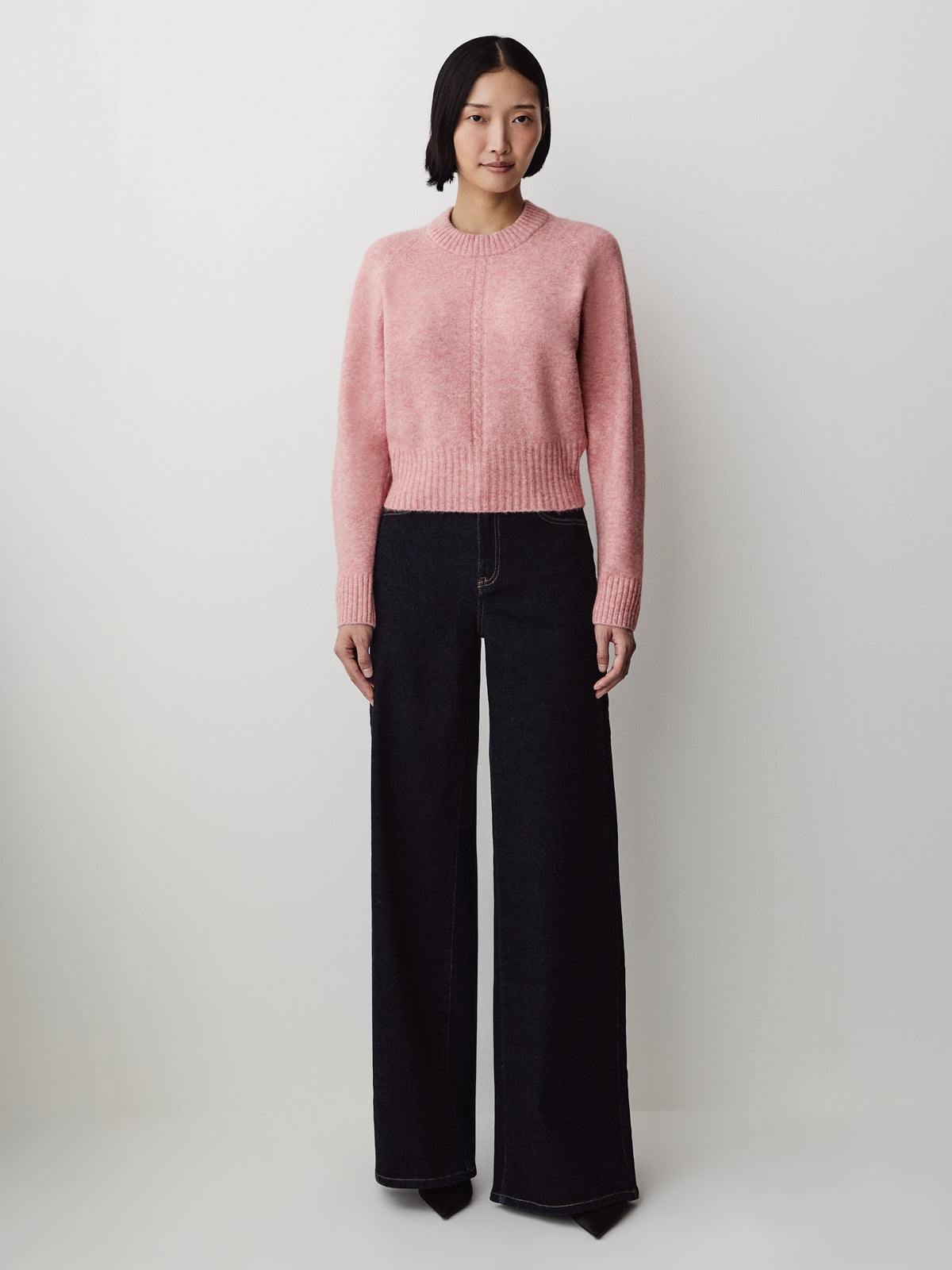 Long-Sleeve Crew-Neck Spongy Pullover