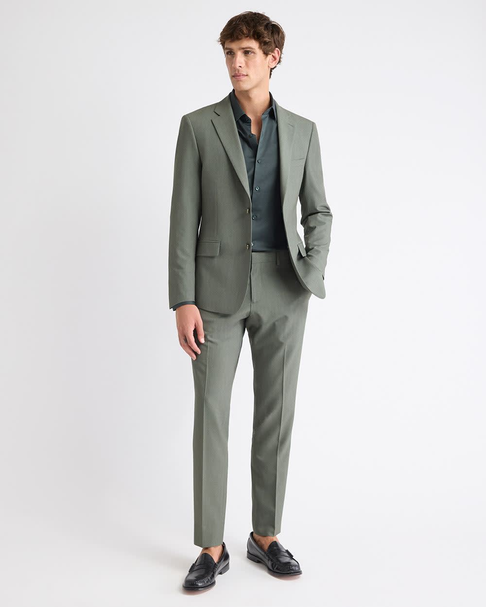 Slim Fit Green Suit Pant