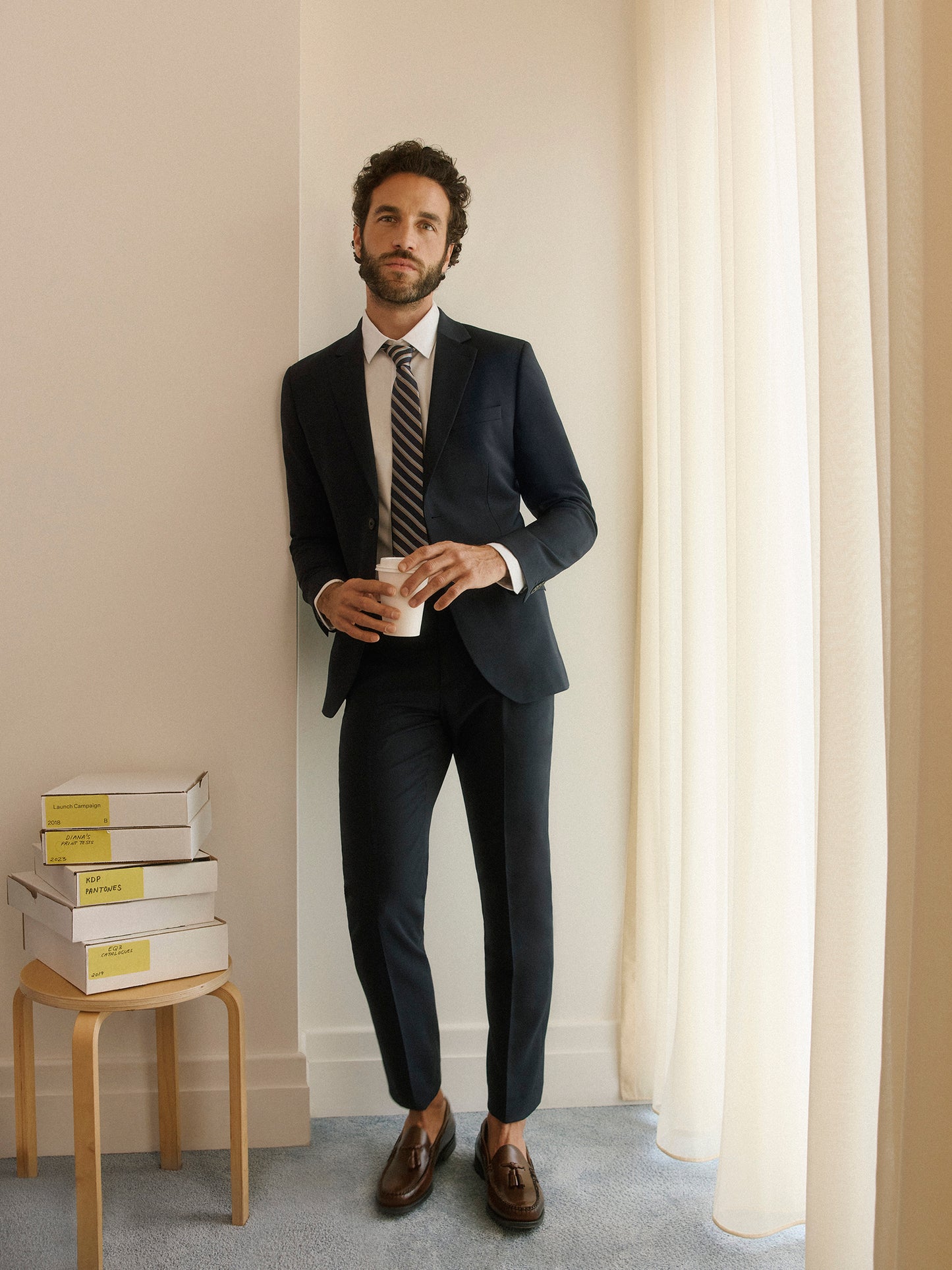 Slim Fit Navy Wool Suit Pant