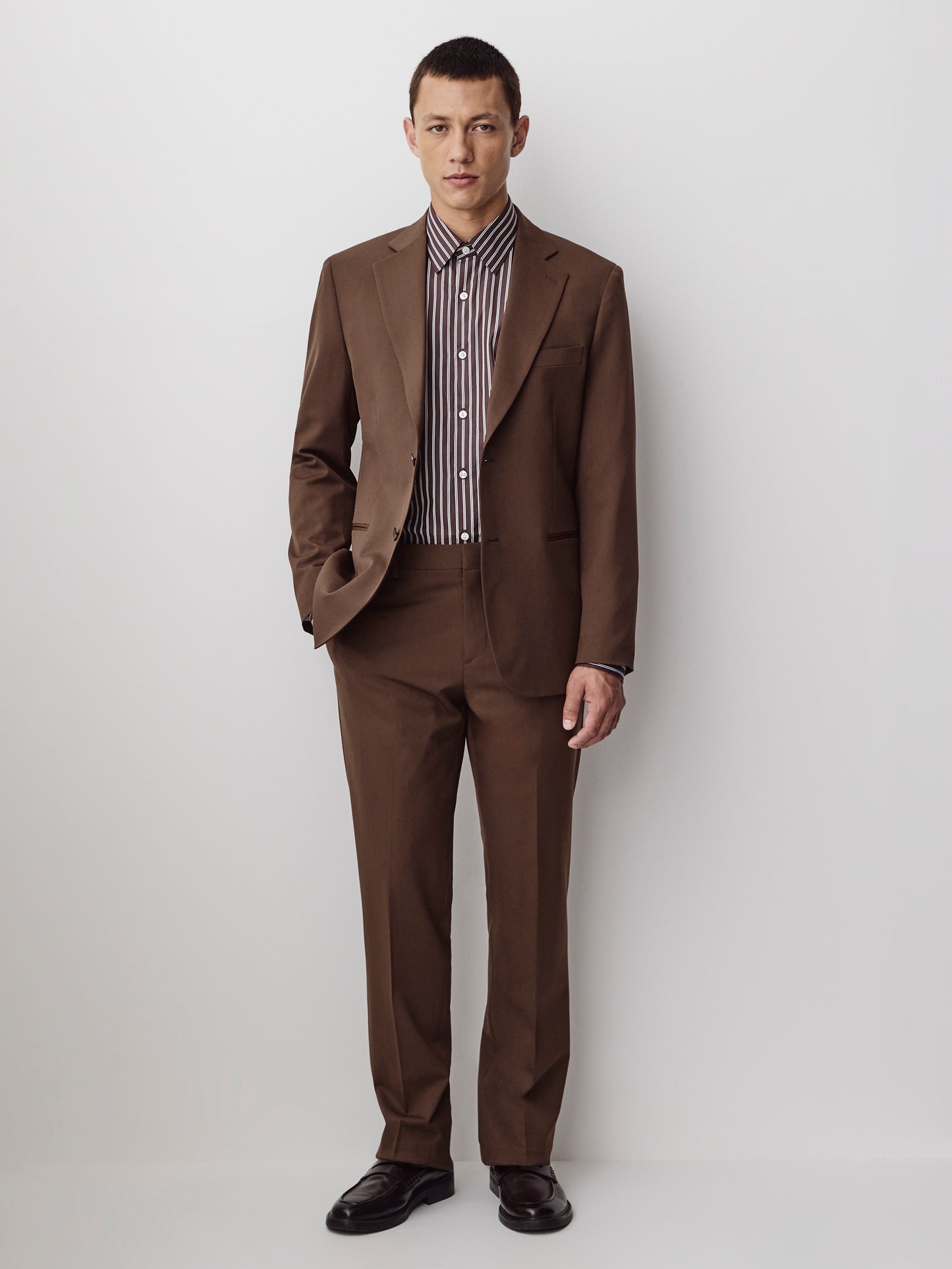 Tailored Wool Blend Mens Woven Pant Rust