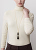 Long Necklace With Tiered Pendant and Tassel