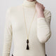 Long Necklace With Tiered Pendant and Tassel