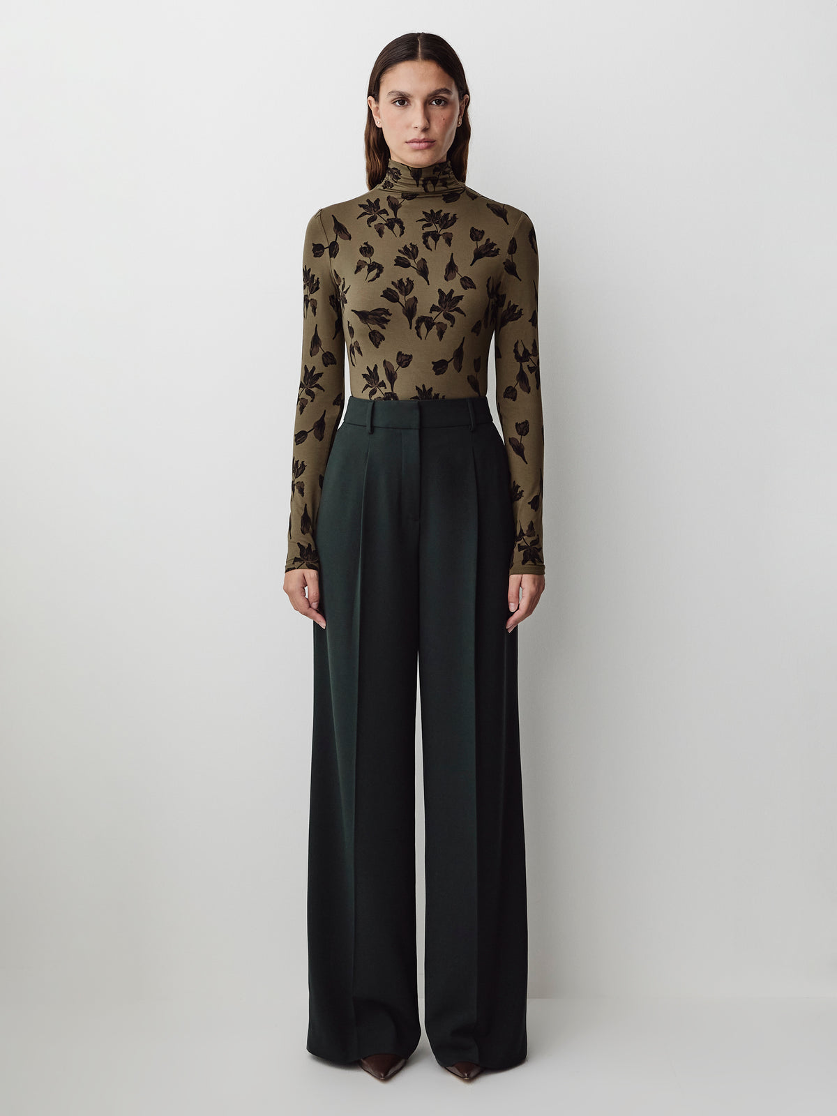 Long-Sleeve Mock-Neck Top