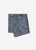 Men's Silk Blend Pocket Square Blue Leaf Pattern