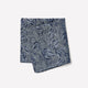 Men's Silk Blend Pocket Square Blue Leaf Pattern