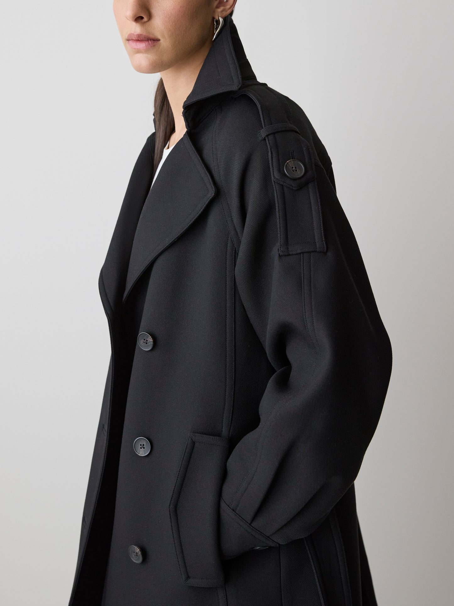 Double-Breasted Trench Coat with Belt