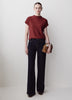 Extended-Sleeve Mock-Neck Textured Top