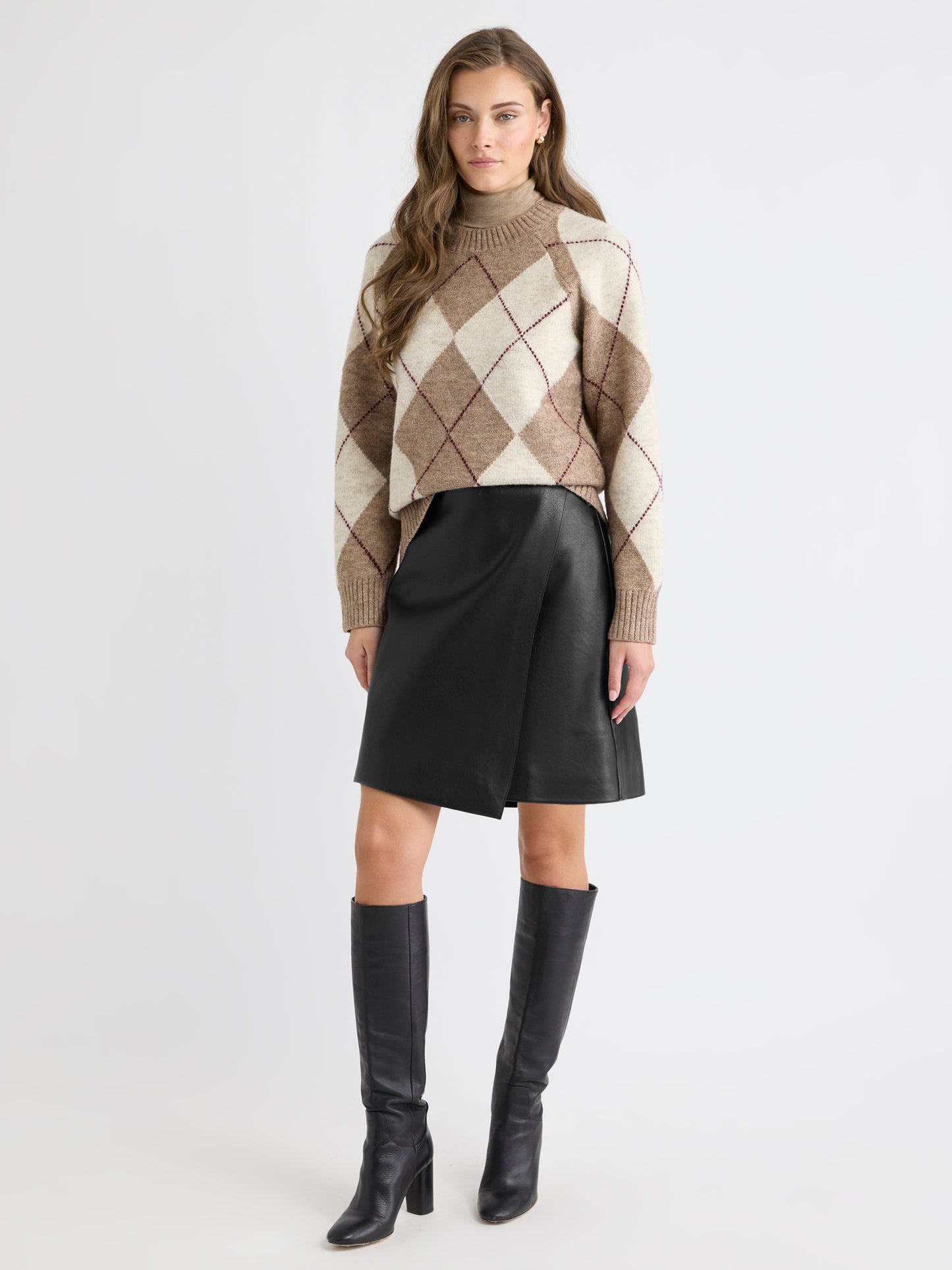 Faux Leather Mini Wrap Skirt
