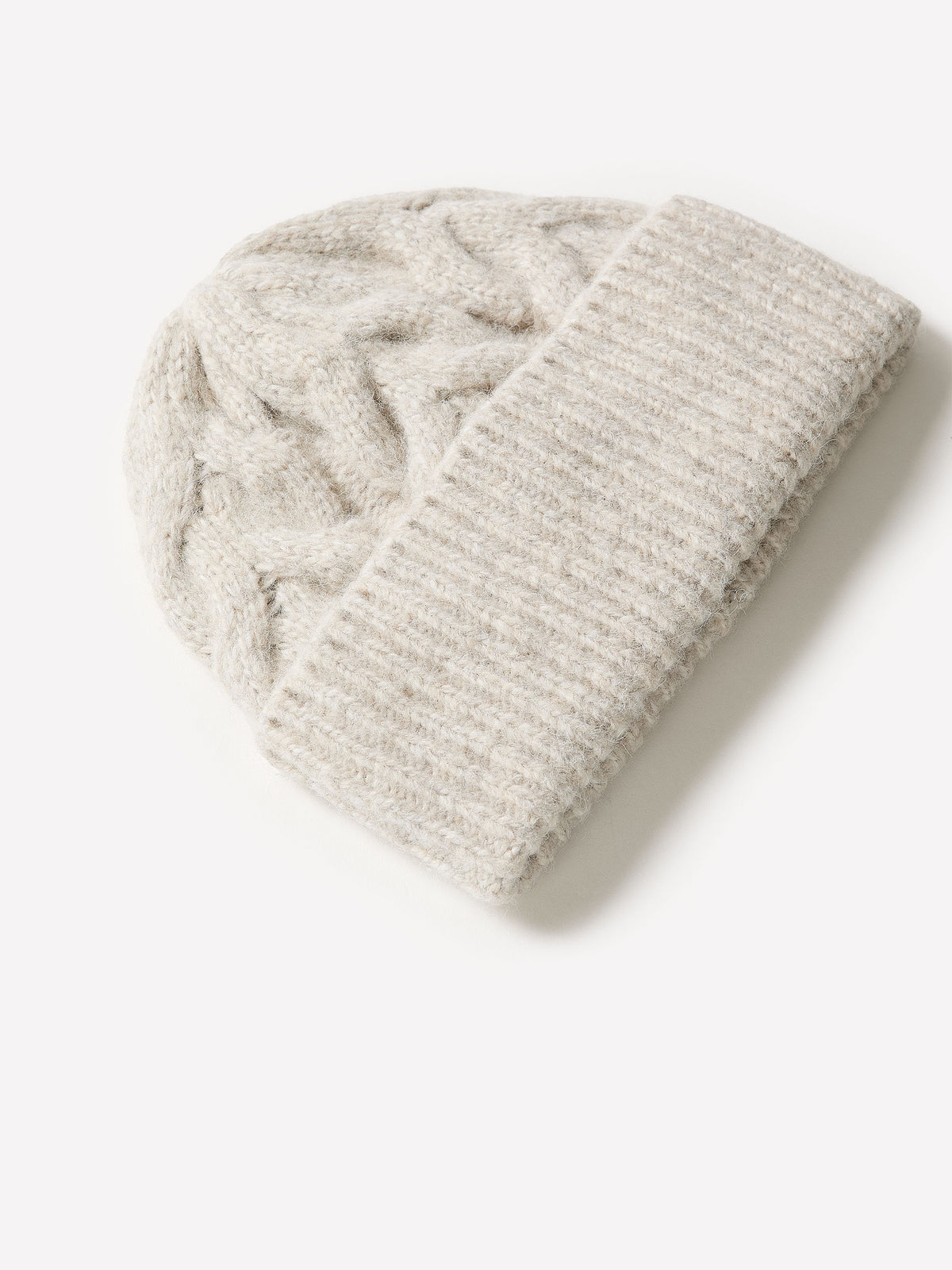 Cable Knit Beanie Wool Blend