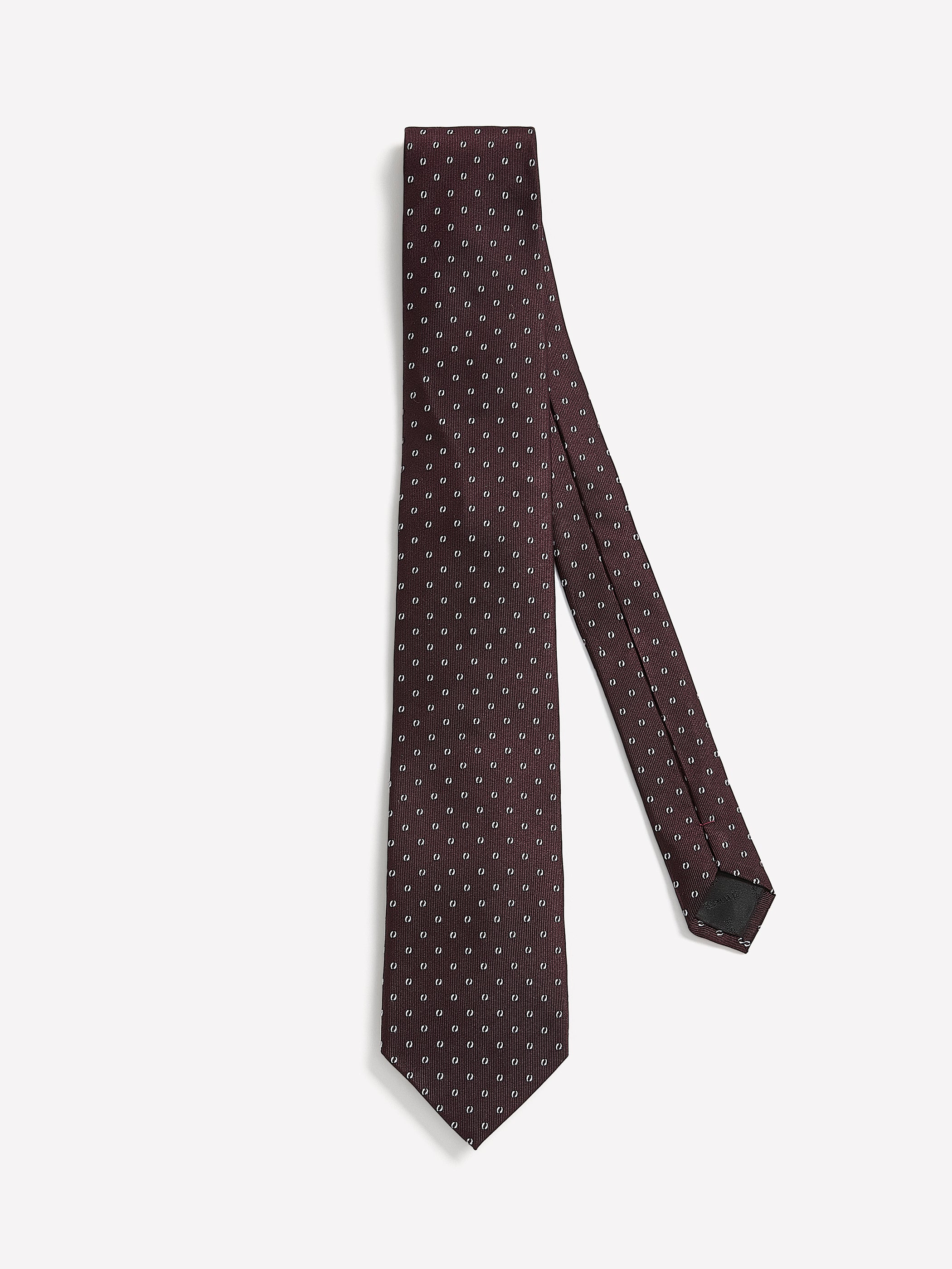 Cravate Régulière Bourgogne à Motif Géométrique