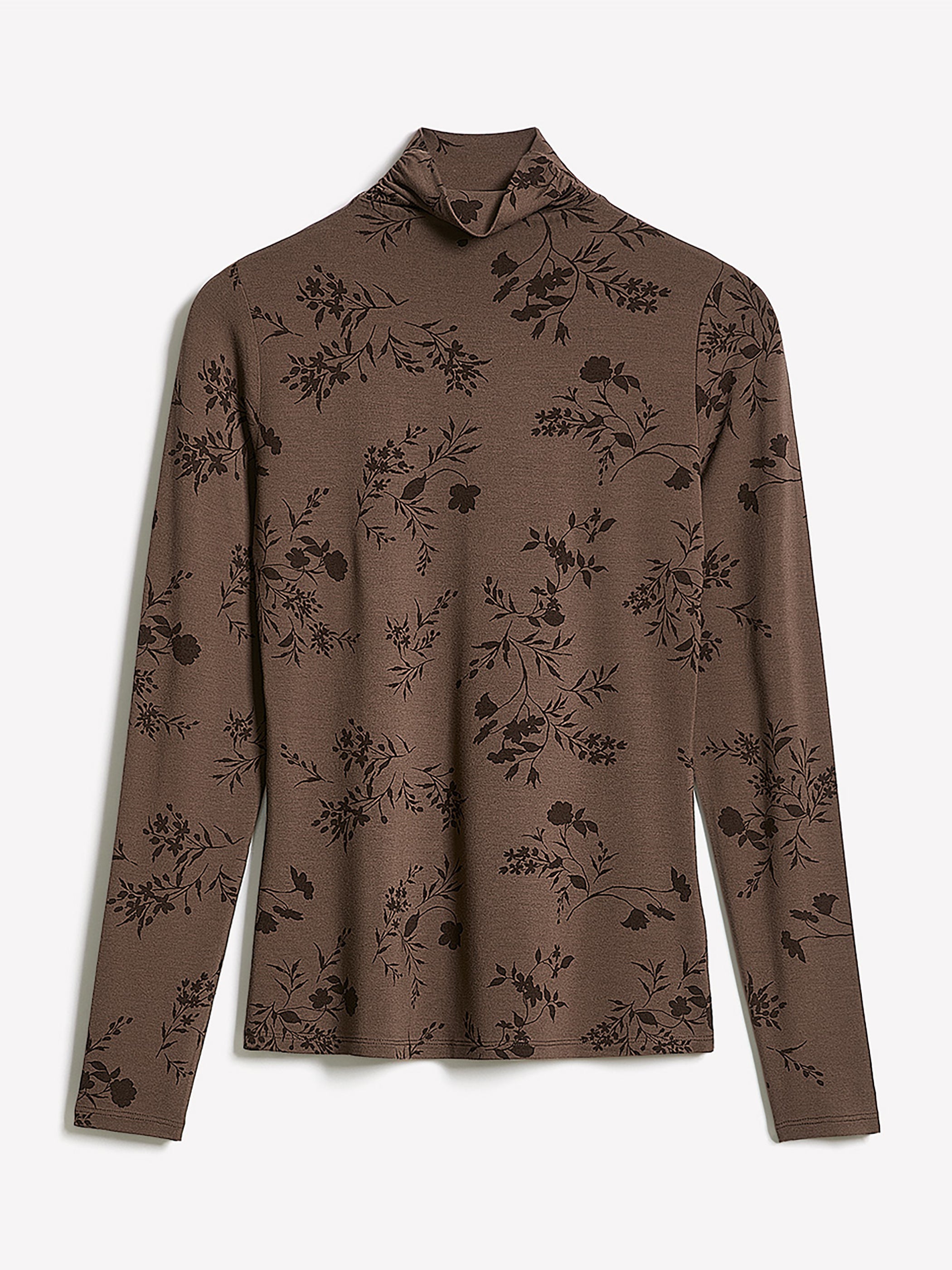 Fitted Long-Sleeve Mock-Neck Tee