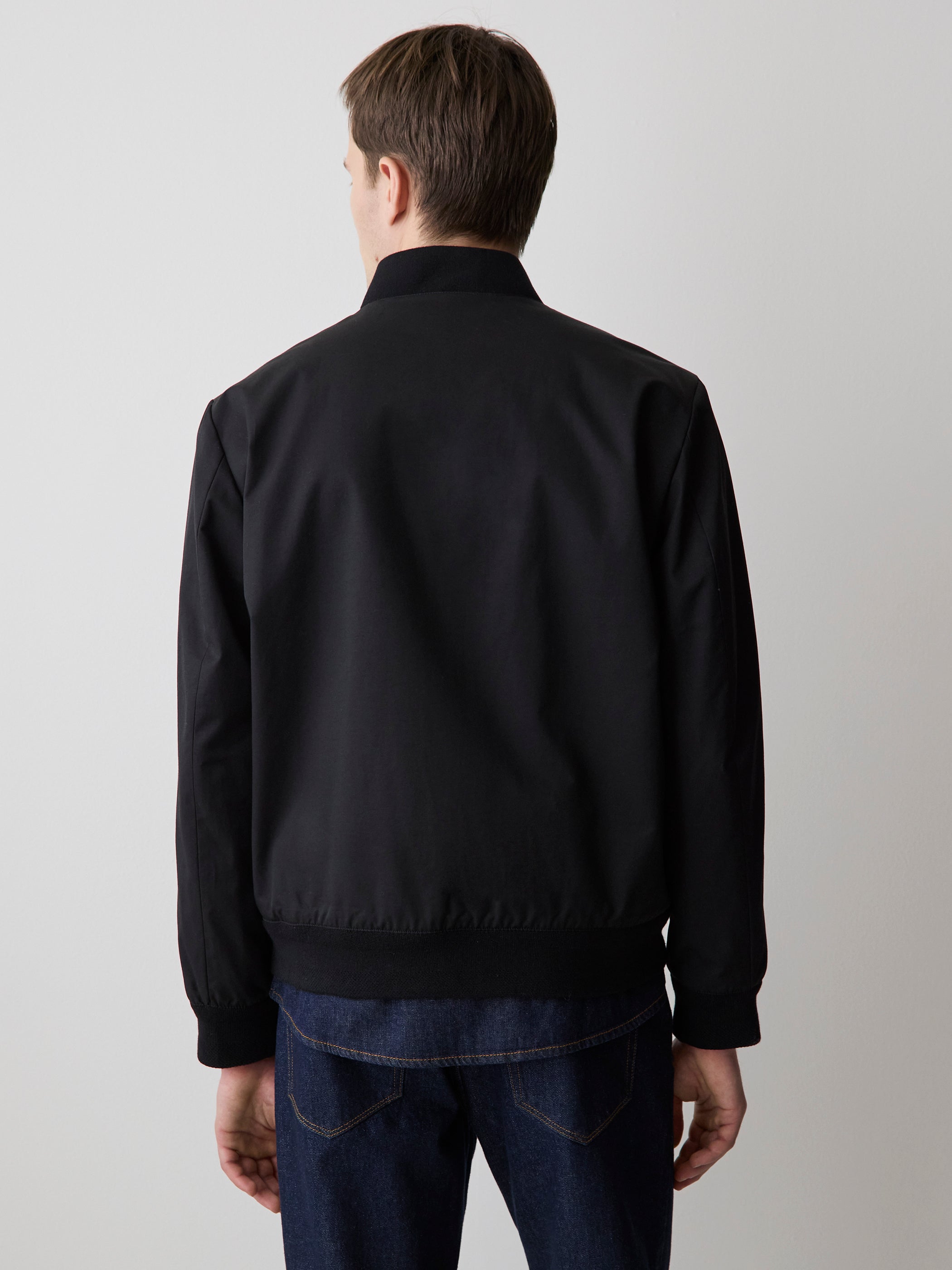 Black Twill Bomber Jacket