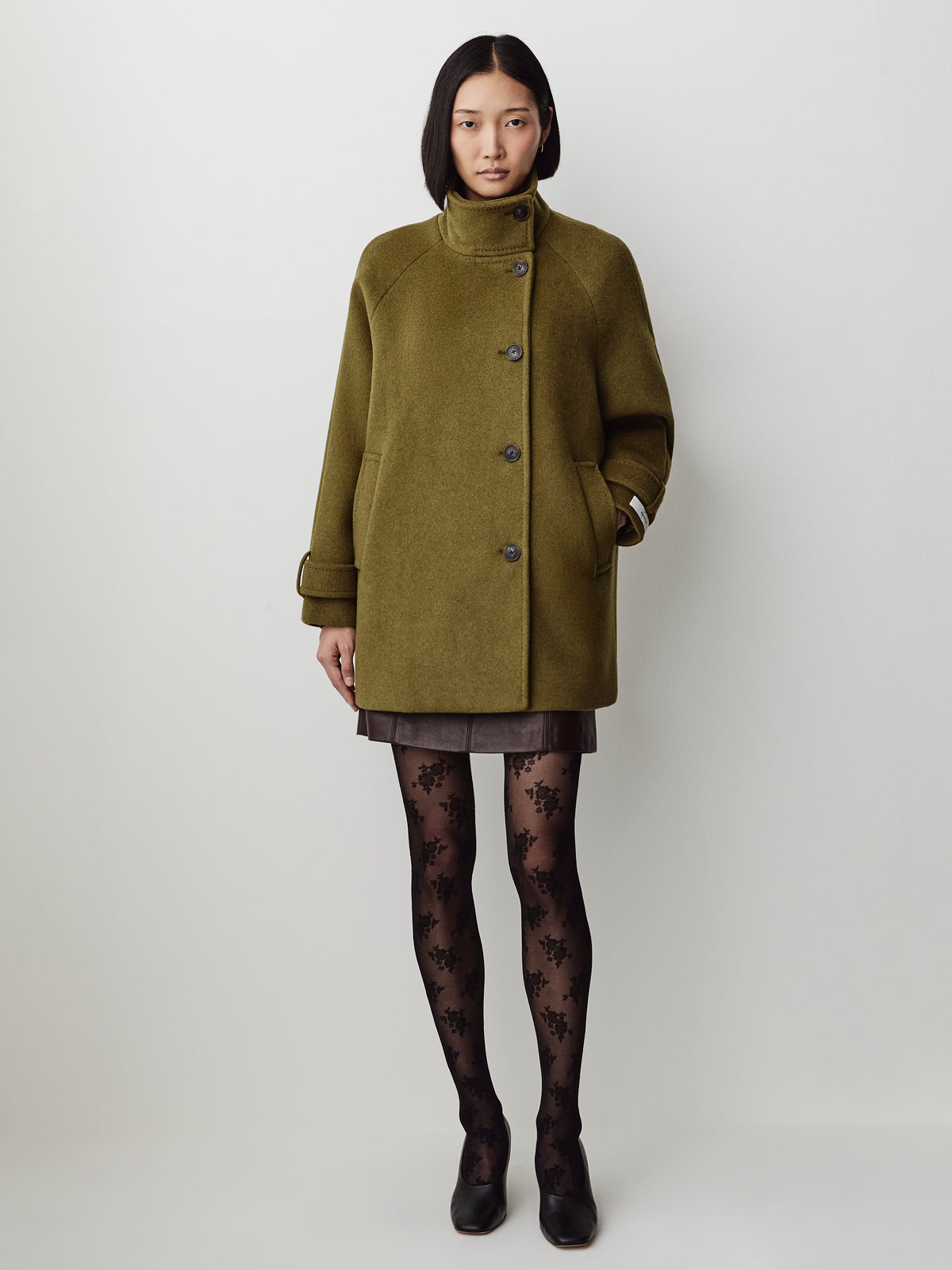 Sheer Floral Tights with Stretch Nylon Blend