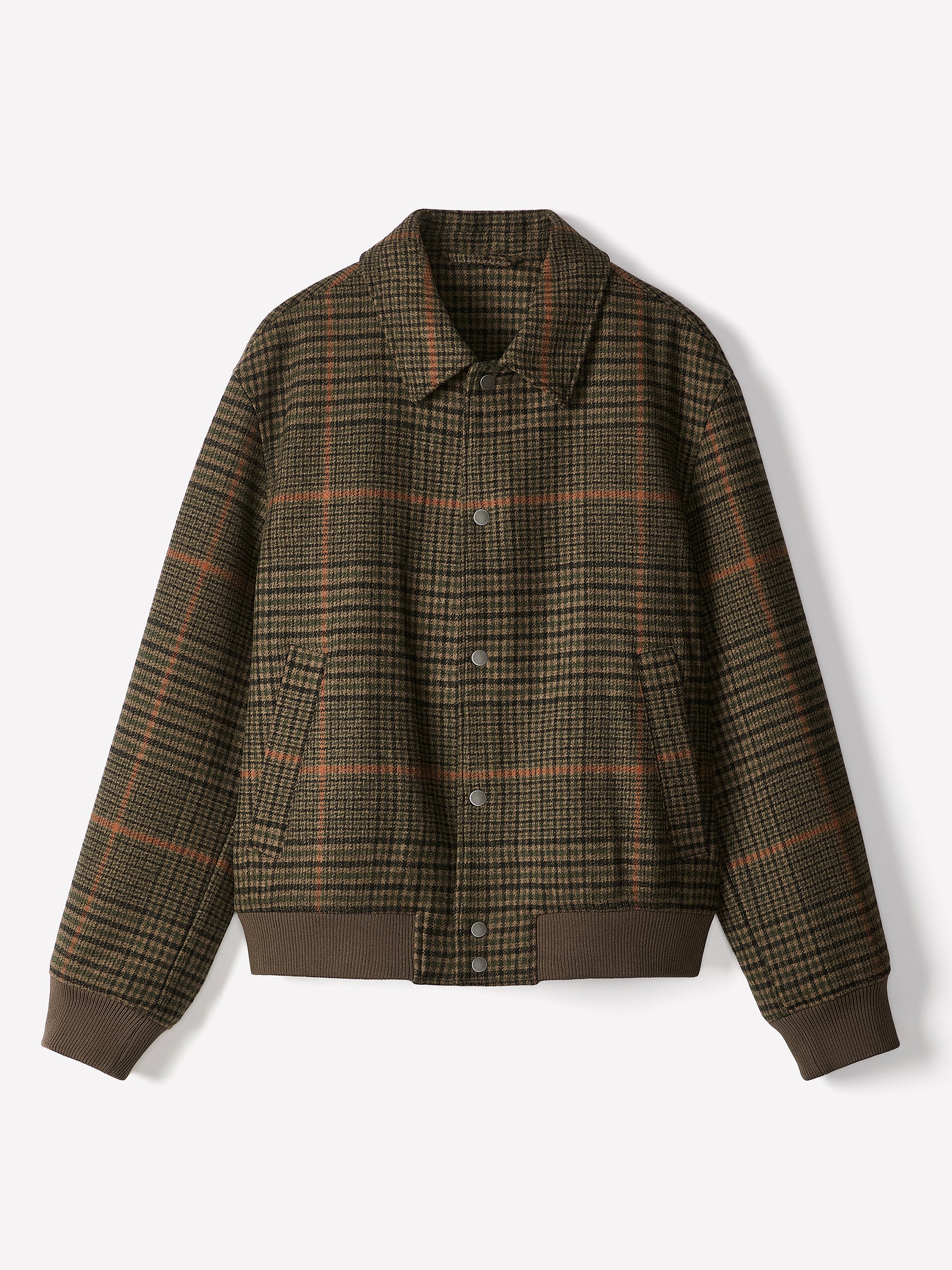 Plaid Wool-Blend Jacket