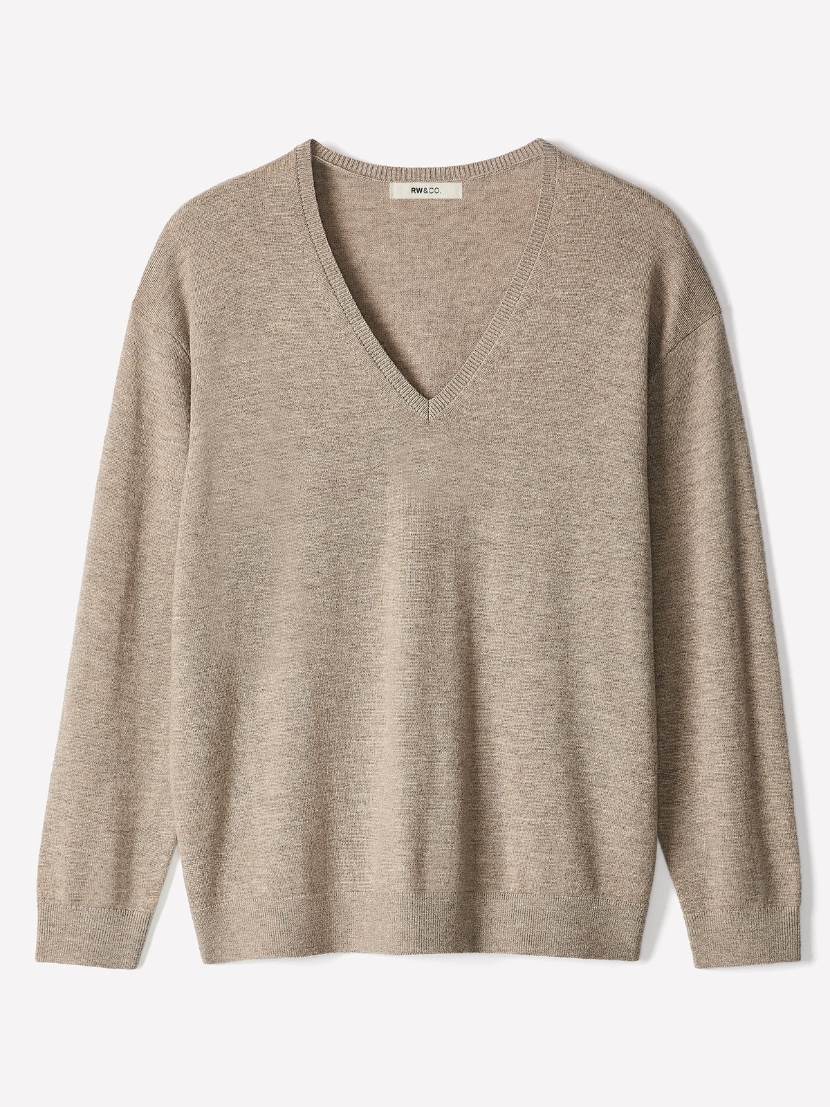 Long-Sleeve V-Neck Oversized Merino Sweater