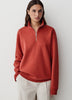 Long-Sleeve Half-Zip Mock-Neck Sweater