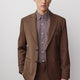 Wool Blend Tailored Men's Blazer Rust