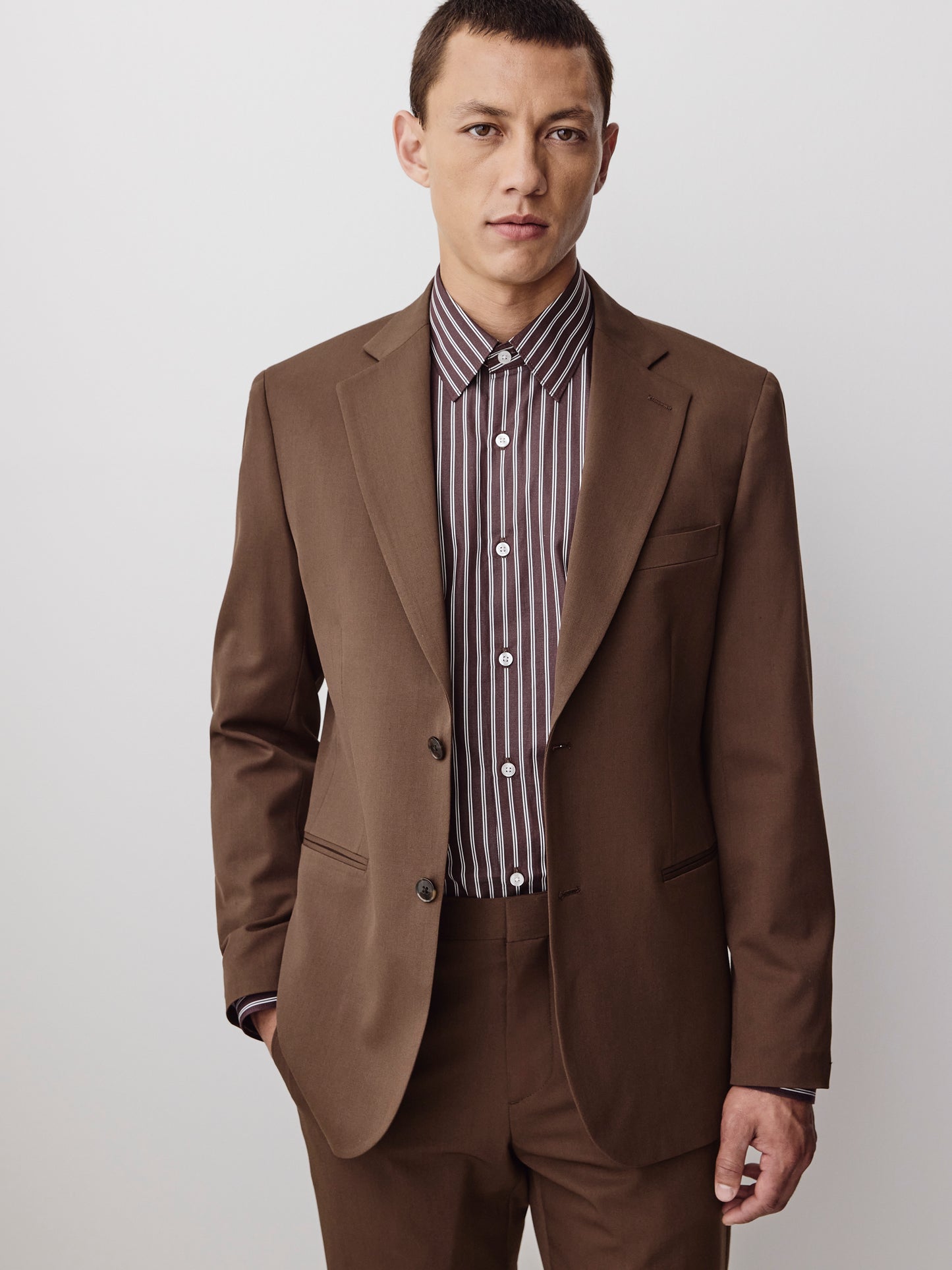 Wool Blend Tailored Men's Blazer Rust