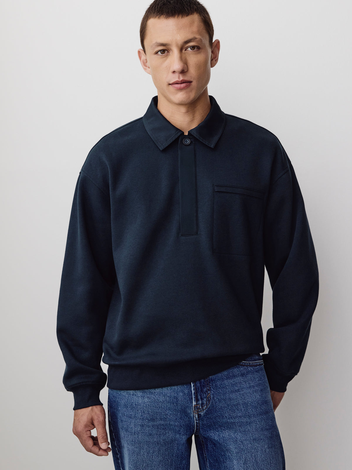 Men's Heavy Knit Cotton Blend Polo